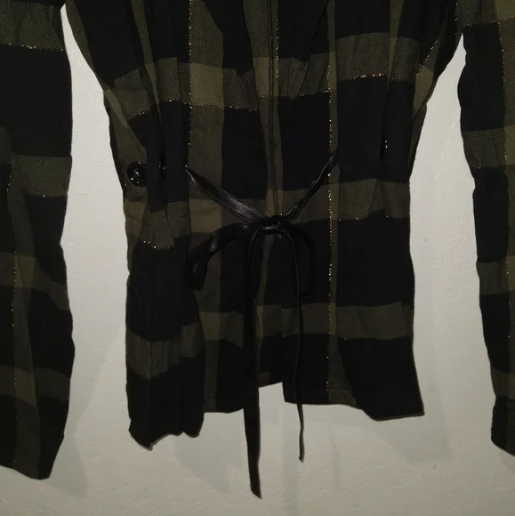 NWT RAMY BROOK Ina Puff Sleeve Olive Belted Jacket - Picture 6 of 8